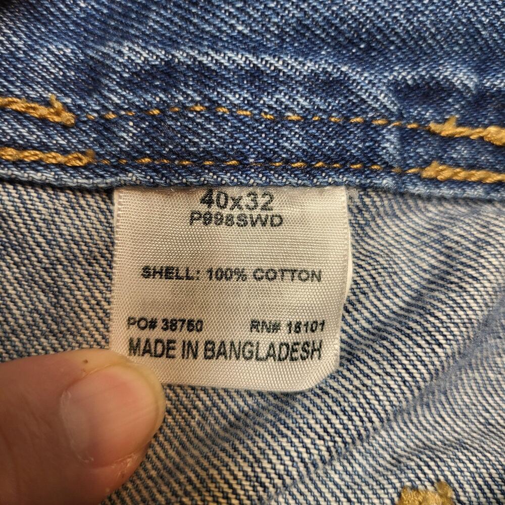 Berne Jeans Jeans Mens 40x32 Blue Medium Wash Straight Relaxed Denim Pockets - Picture 3 of 9